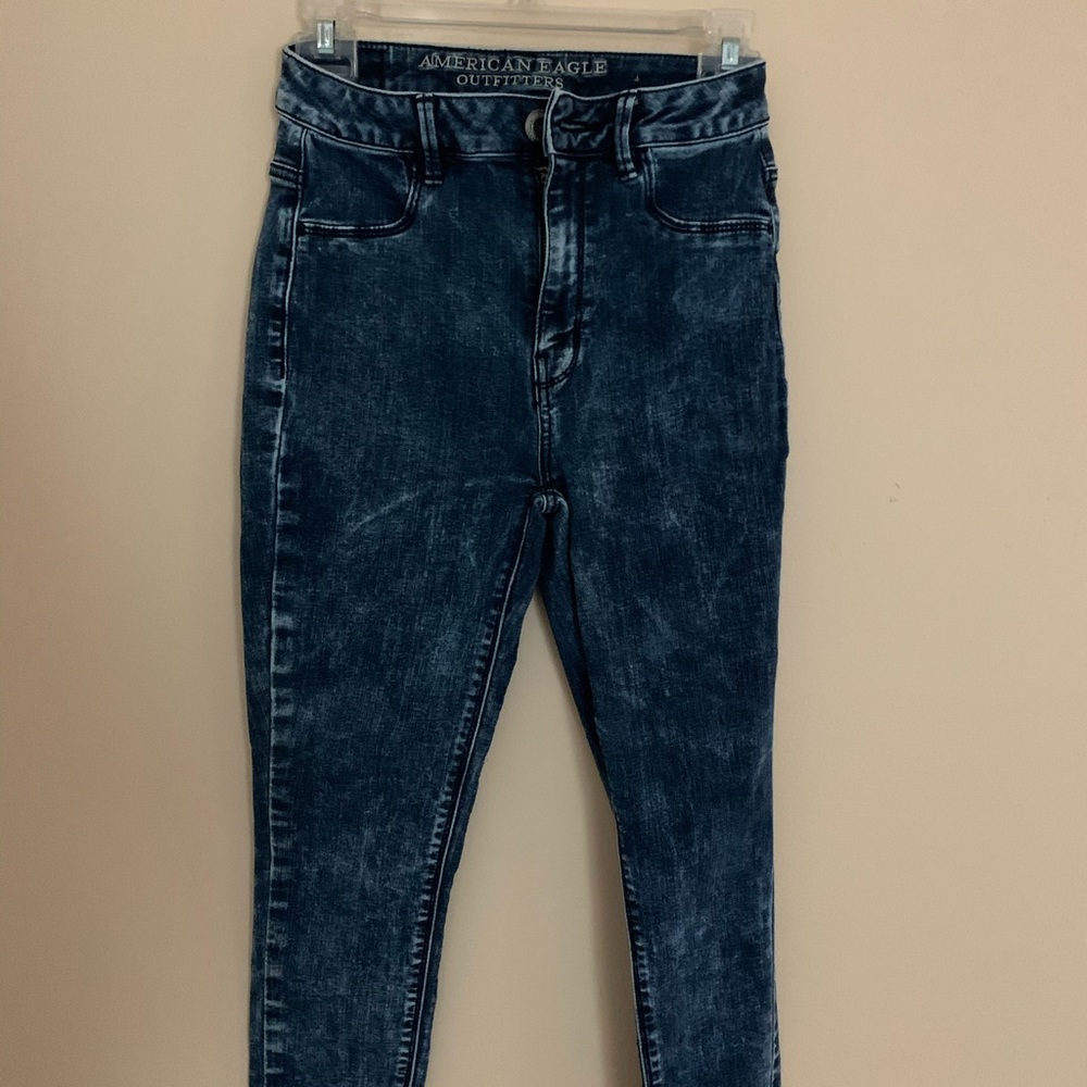 AE Dark Acid Wash High Waisted Jeans